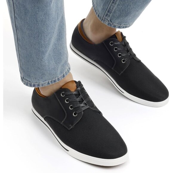Bruno Marc Men Black Sneakers Canvas Synthetic Lace Up Comfortable Casual Shoes - Picture 10 of 10